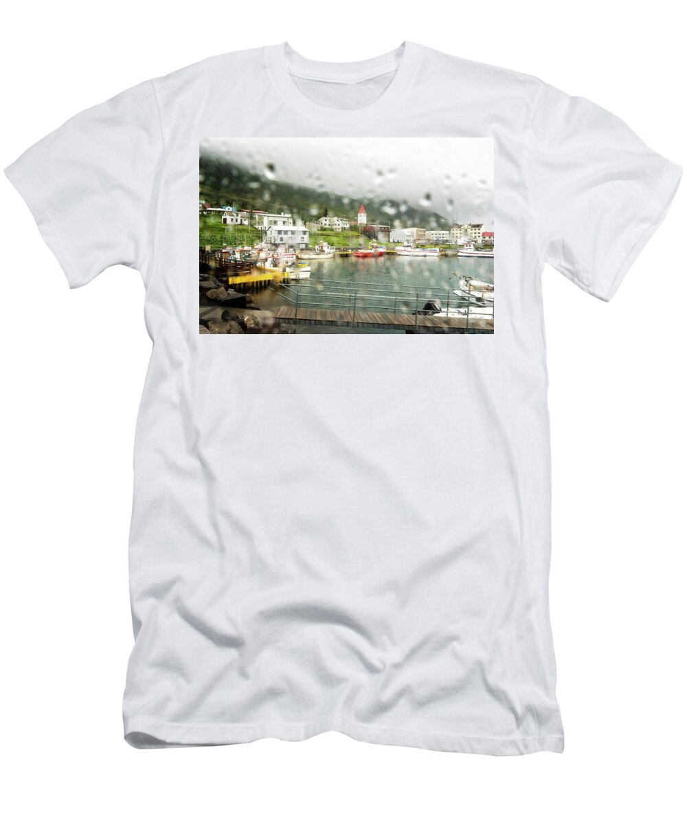 Iceland T-Shirt featuring the photograph Rainy Day In Siglufjorour by Tom Singleton