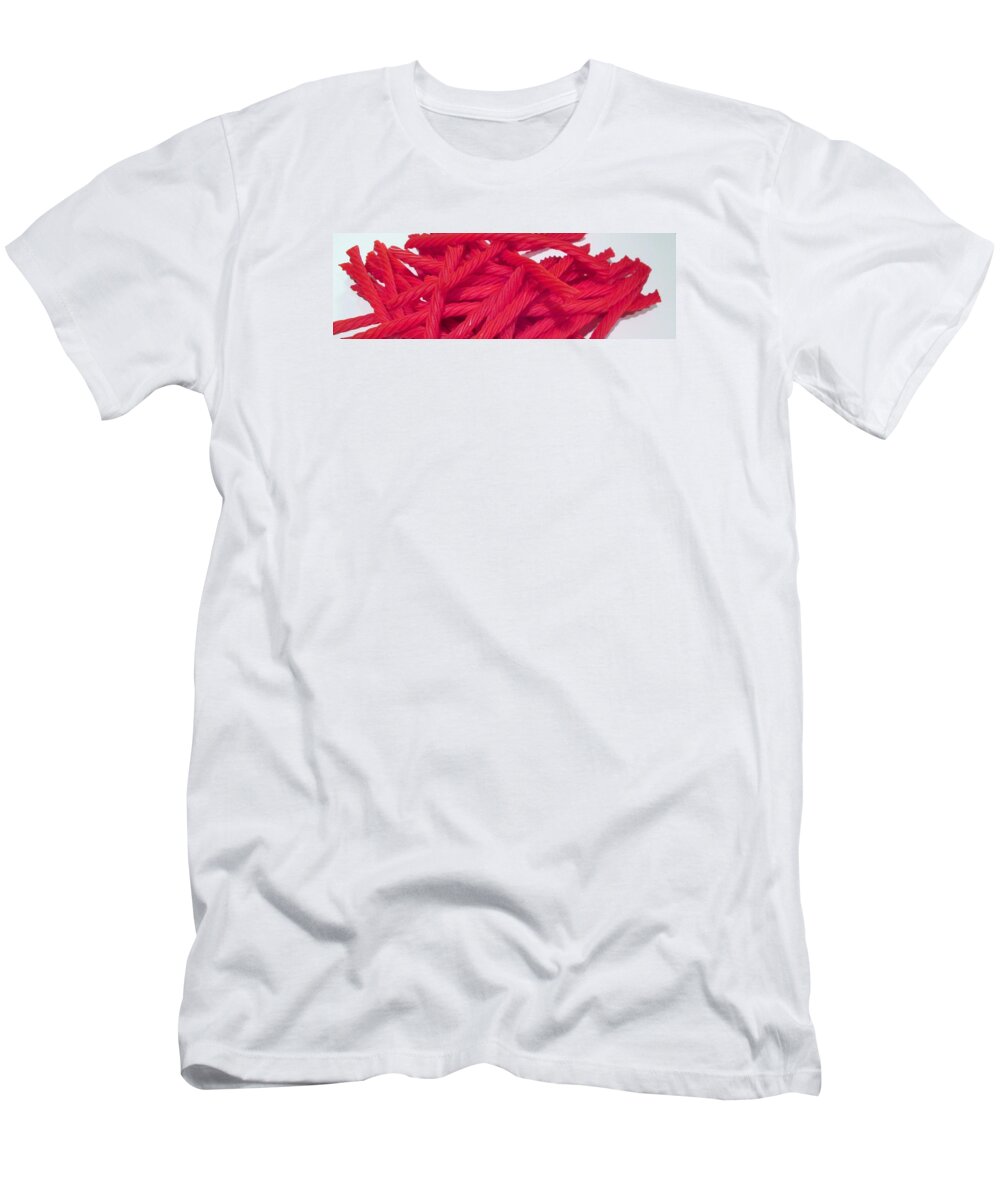Red T-Shirt featuring the photograph Red licorice by Martin Cline