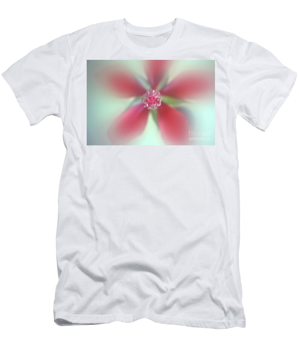 Abstract T-Shirt featuring the photograph Red Macro Floral Art by Ella Kaye Dickey