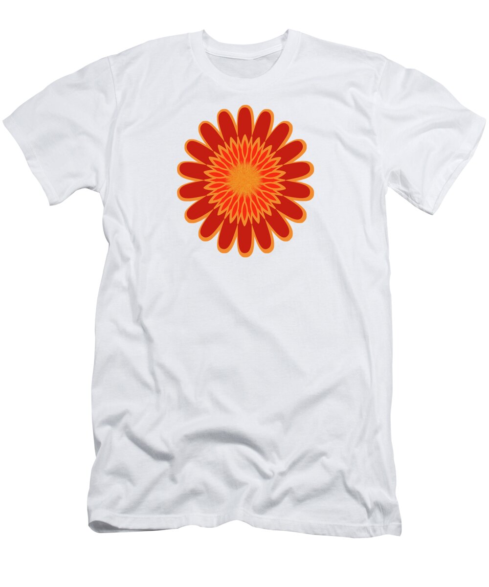 Red Sunflower Pattern T-Shirt featuring the digital art Red Sunflower Pattern by Two Hivelys