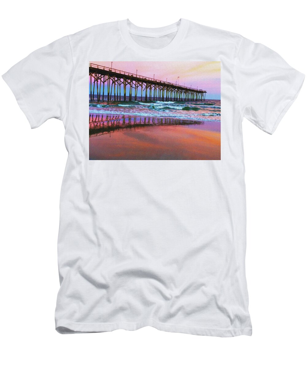 Sunset T-Shirt featuring the photograph Reflecting Pier by Rod Whyte