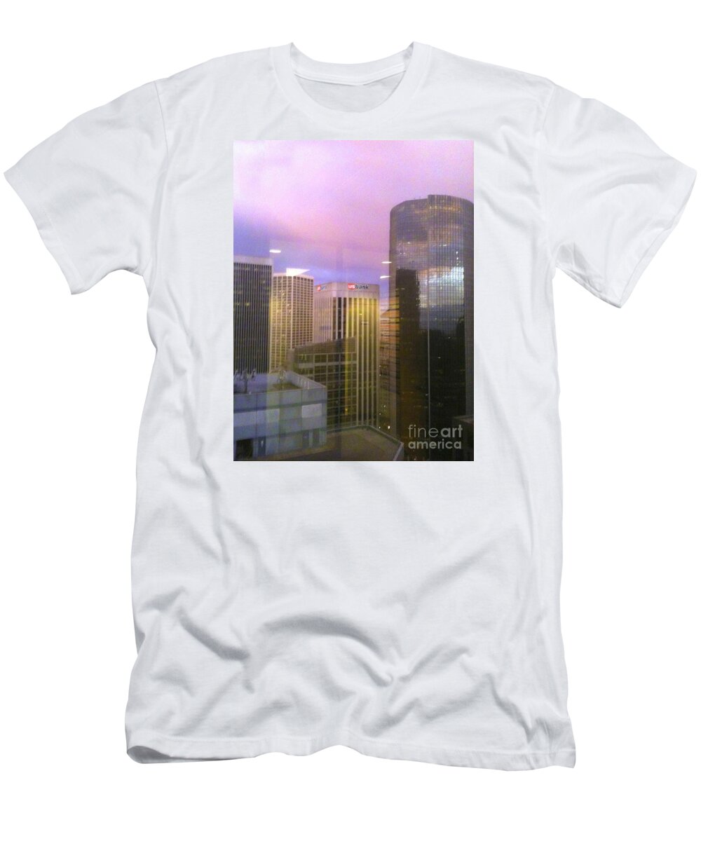 Building T-Shirt featuring the photograph Reflections Looking East by Joyce Creswell