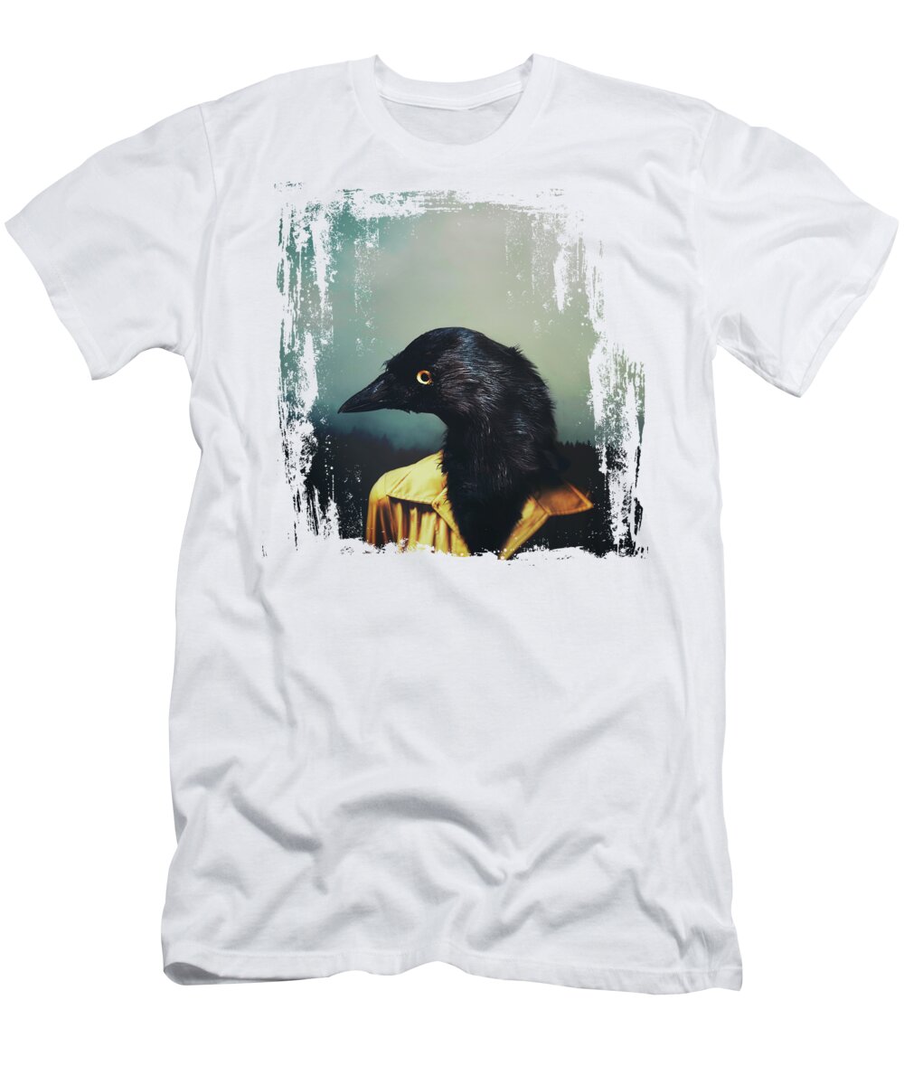 Crow T-Shirt featuring the digital art Reincarnate by Katherine Smit