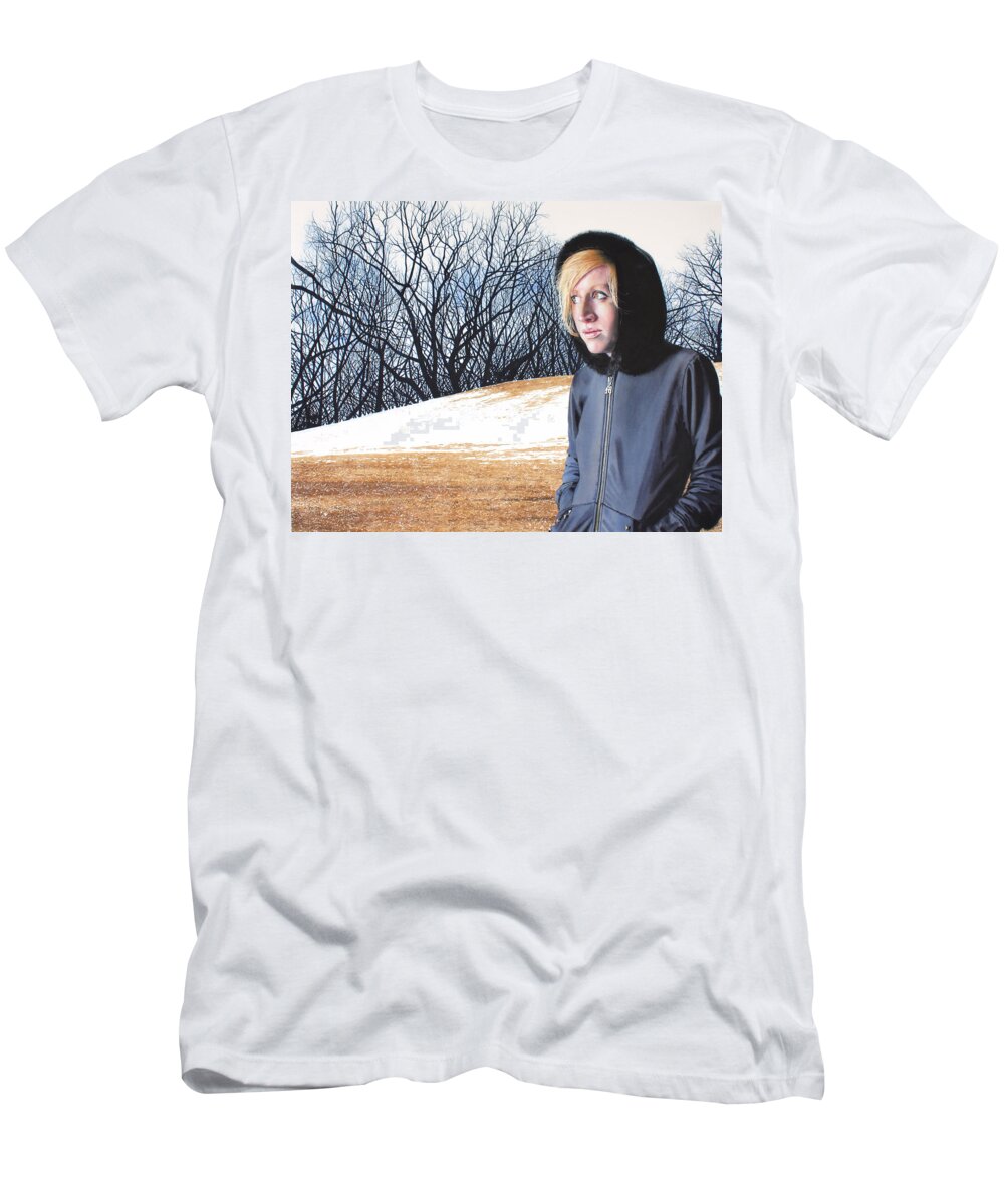 Female T-Shirt featuring the painting Remote by Denny Bond