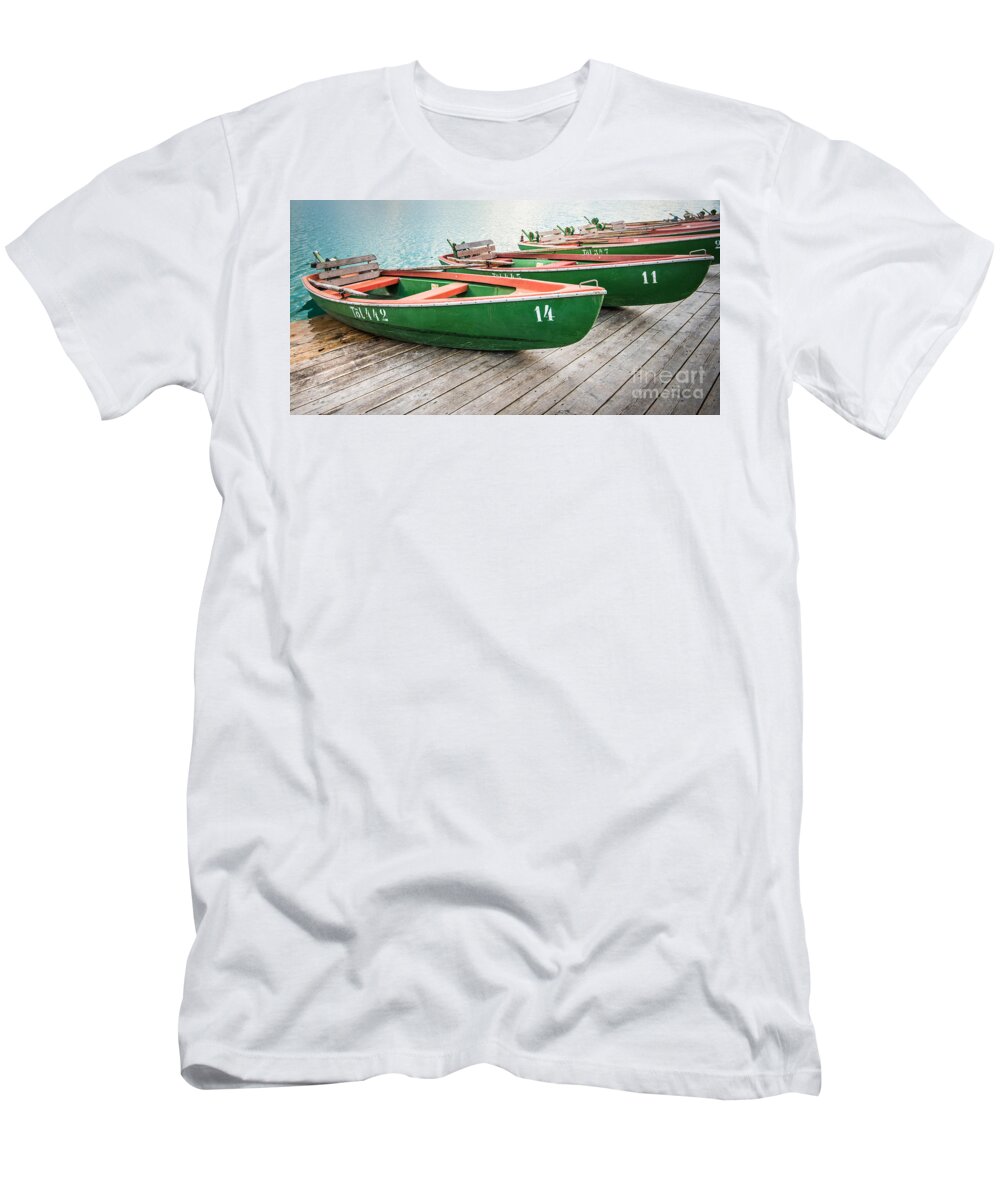 2x1 T-Shirt featuring the photograph Rent a boat by Hannes Cmarits