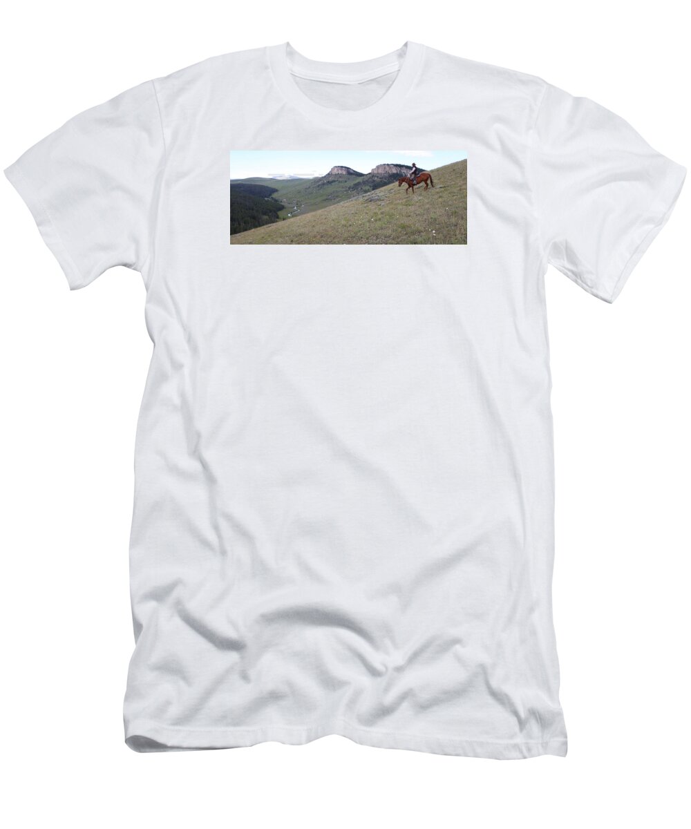 Wyoming T-Shirt featuring the photograph Ridge Riding by Diane Bohna