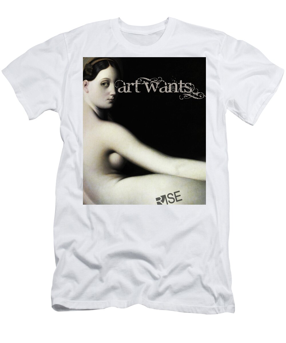 Front T-Shirt featuring the mixed media Rise Art Wants by Tony Rubino