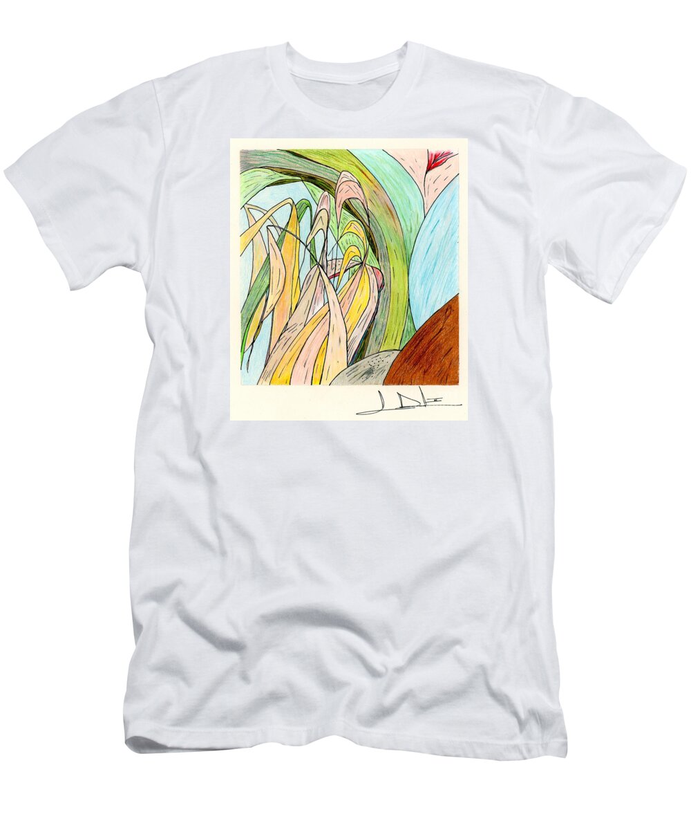 Landscape T-Shirt featuring the painting River Grass by George D Gordon III