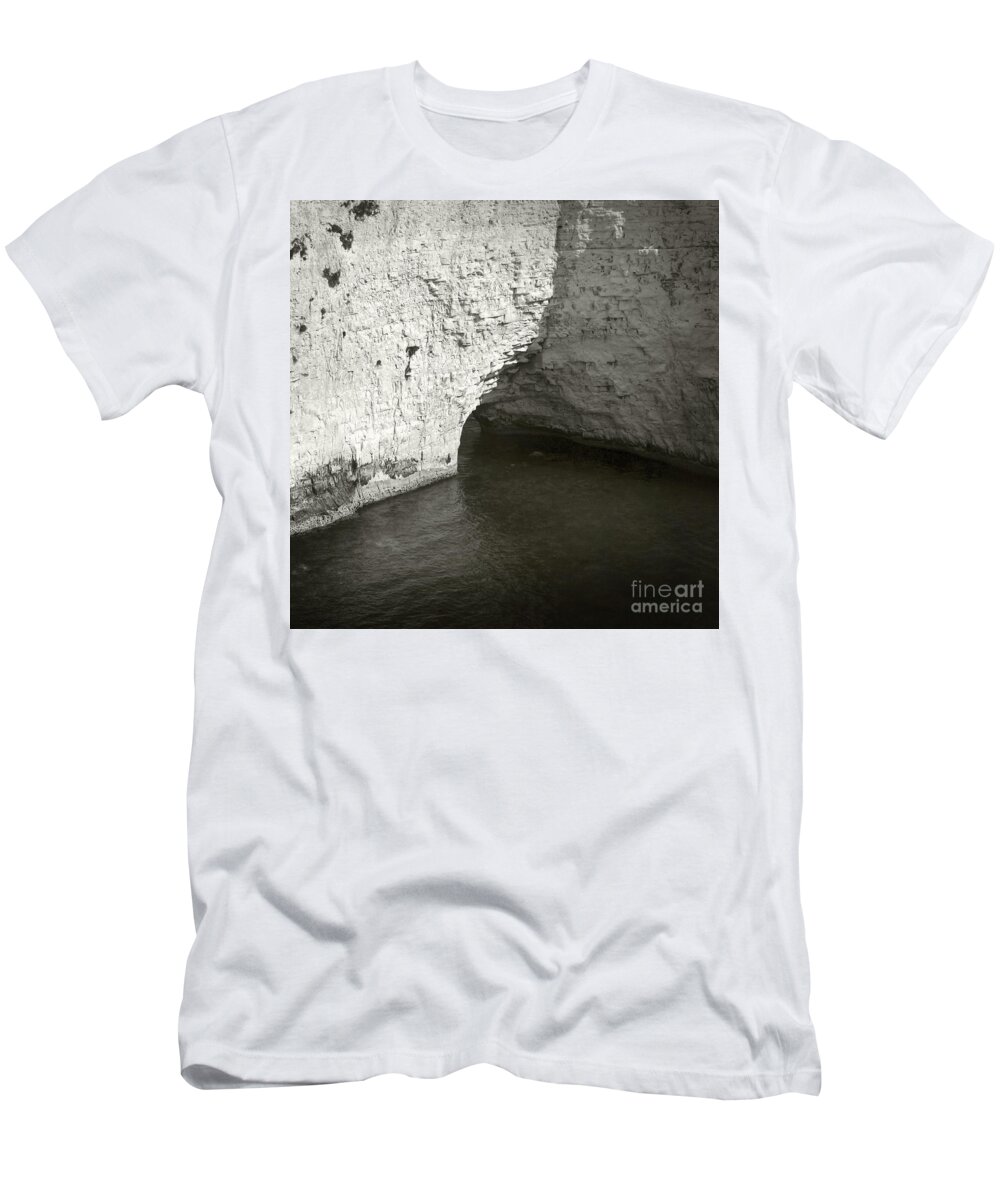 White T-Shirt featuring the photograph Rock and Water by Sebastian Mathews Szewczyk