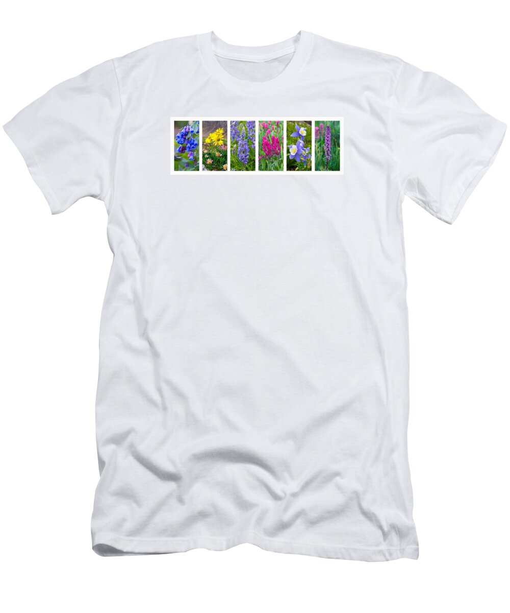 Rocky T-Shirt featuring the photograph Rocky Mountain Wildflower Collection by Aaron Spong