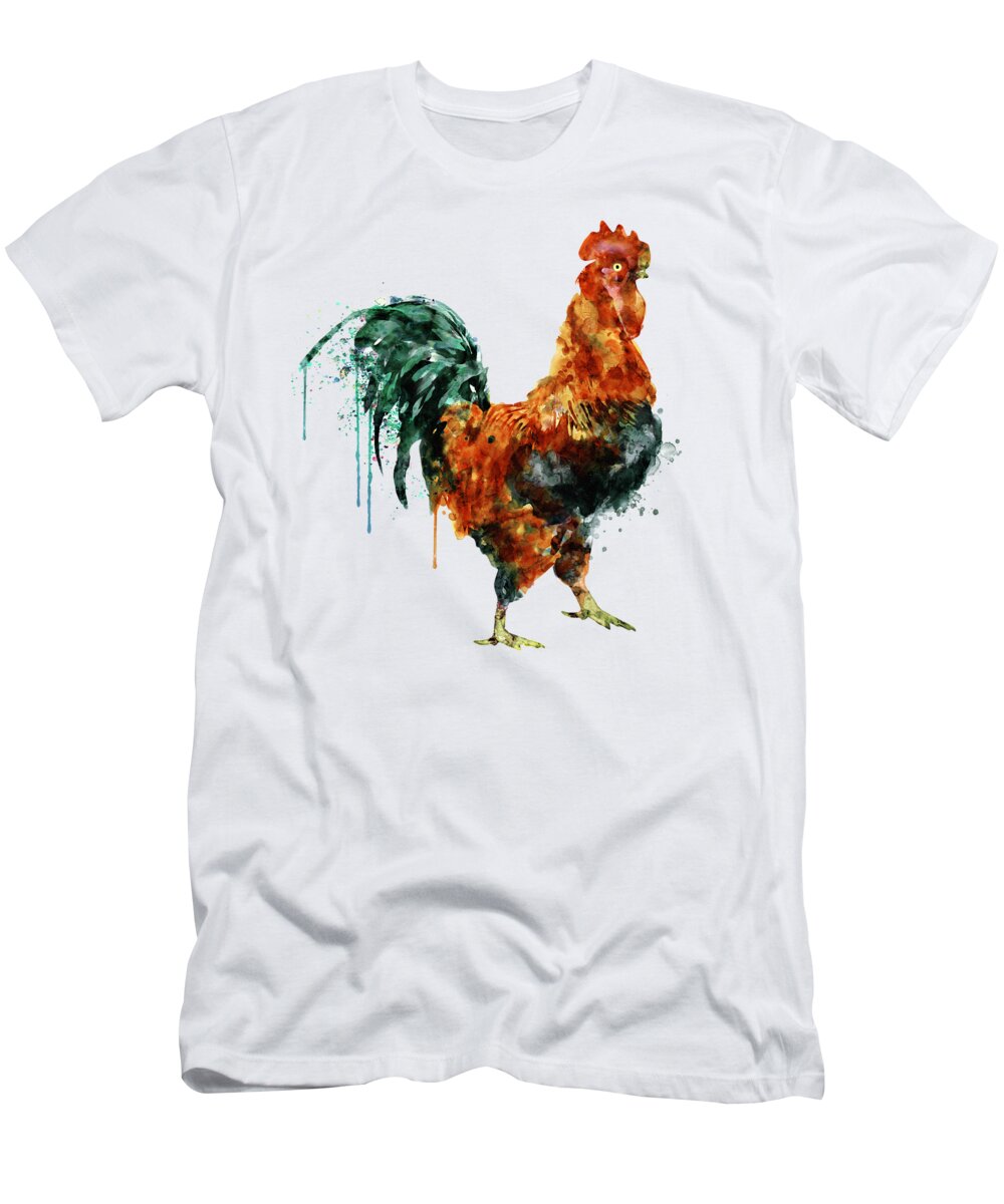 Rooster watercolor painting T-Shirt for Sale by Marian Voicu