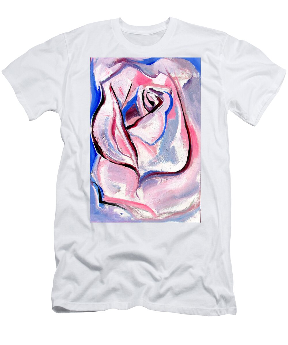 Florals T-Shirt featuring the painting Rose Number 5 by John Gholson