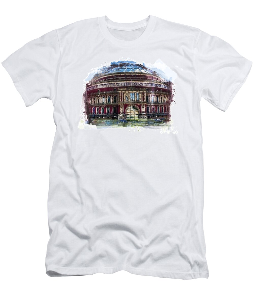 Royal Albert Hall T-Shirt featuring the painting Royal Albert Hall - London by Justyna Jaszke JBJart
