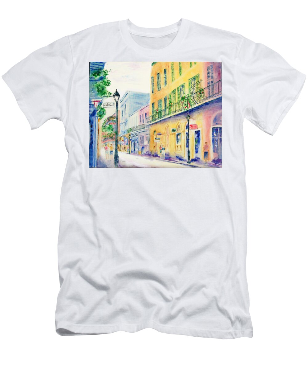 New Orleans T-Shirt featuring the painting Royal Street, New Orleans by Jerry Fair