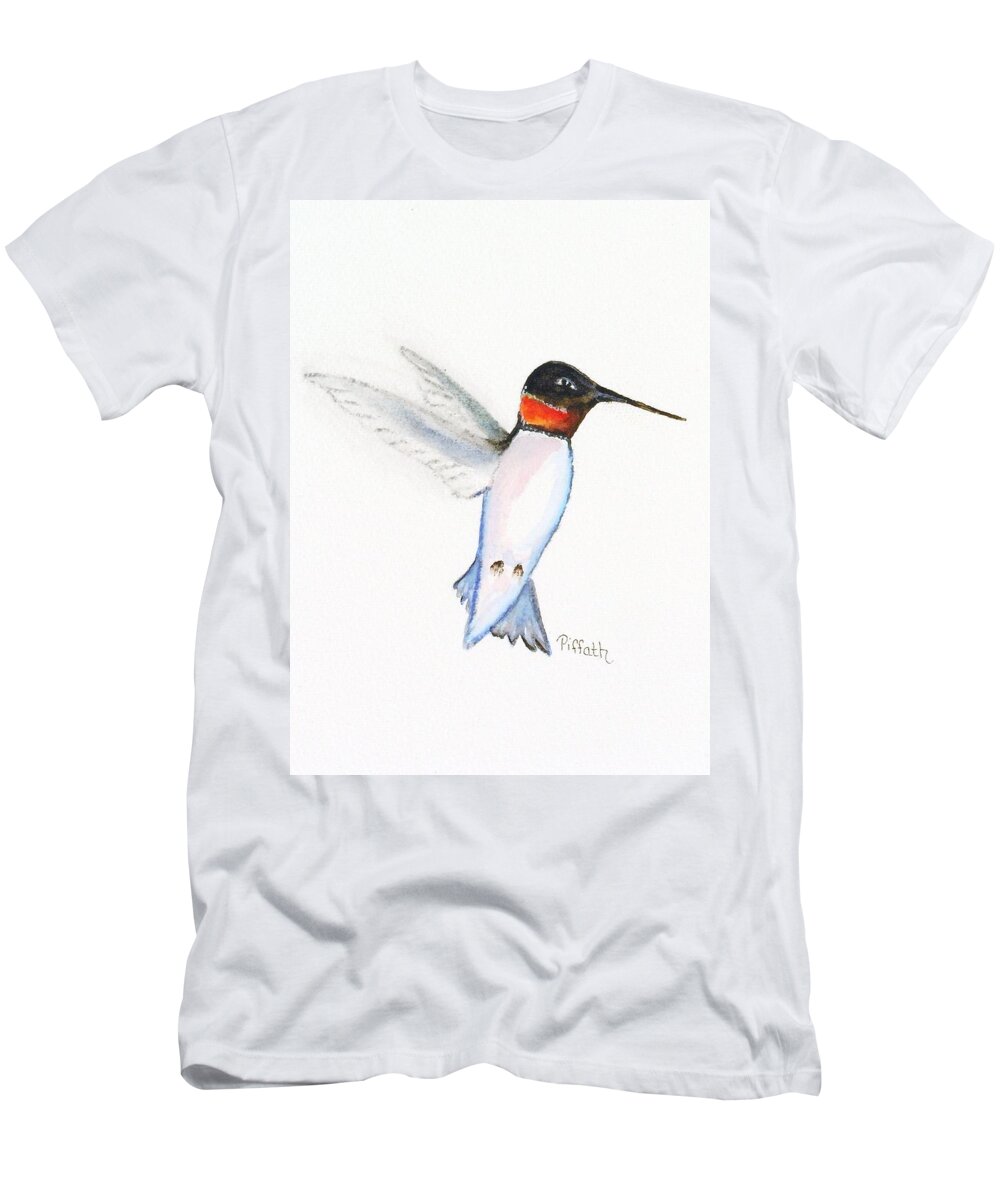 Hummingbird T-Shirt featuring the painting Ruby Hummer by Patricia Piffath