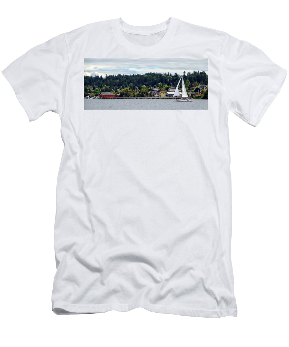 Coupeville T-Shirt featuring the photograph Sailing By Coupeville by Rick Lawler