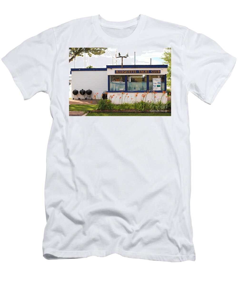 Marquette T-Shirt featuring the photograph Sailing Marquette Michigan by Phil Perkins