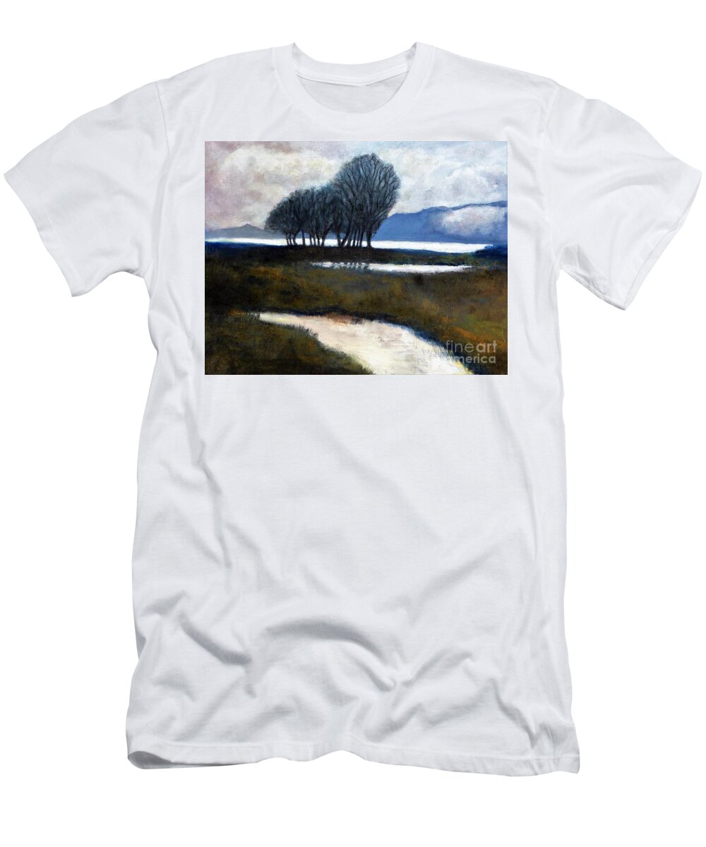 California T-Shirt featuring the painting Salton Sea Trees by Randy Sprout