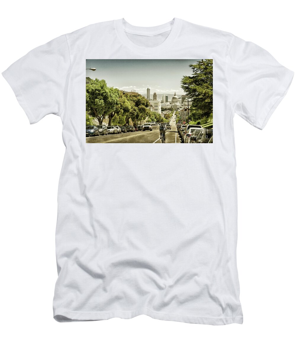 America T-Shirt featuring the photograph San Francisco Fulton St by RicardMN Photography