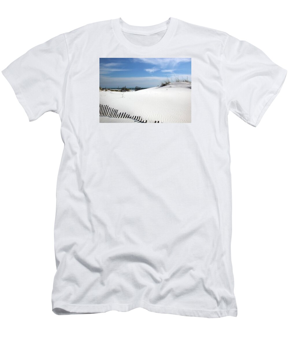 White T-Shirt featuring the photograph Sand Dunes Dream by Marie Hicks