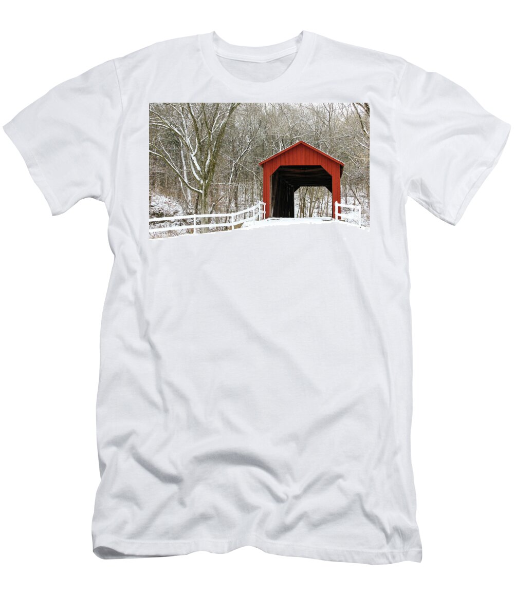 Landscape T-Shirt featuring the photograph Sandy Creek Covered Bridge by Holly Ross