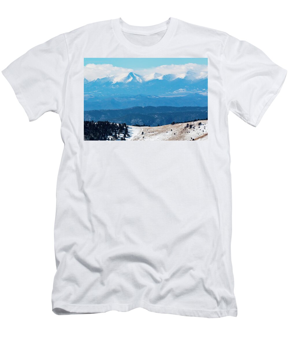 Sangre De Cristo T-Shirt featuring the photograph Sangre de Cristo Peaks in Winter by Steven Krull