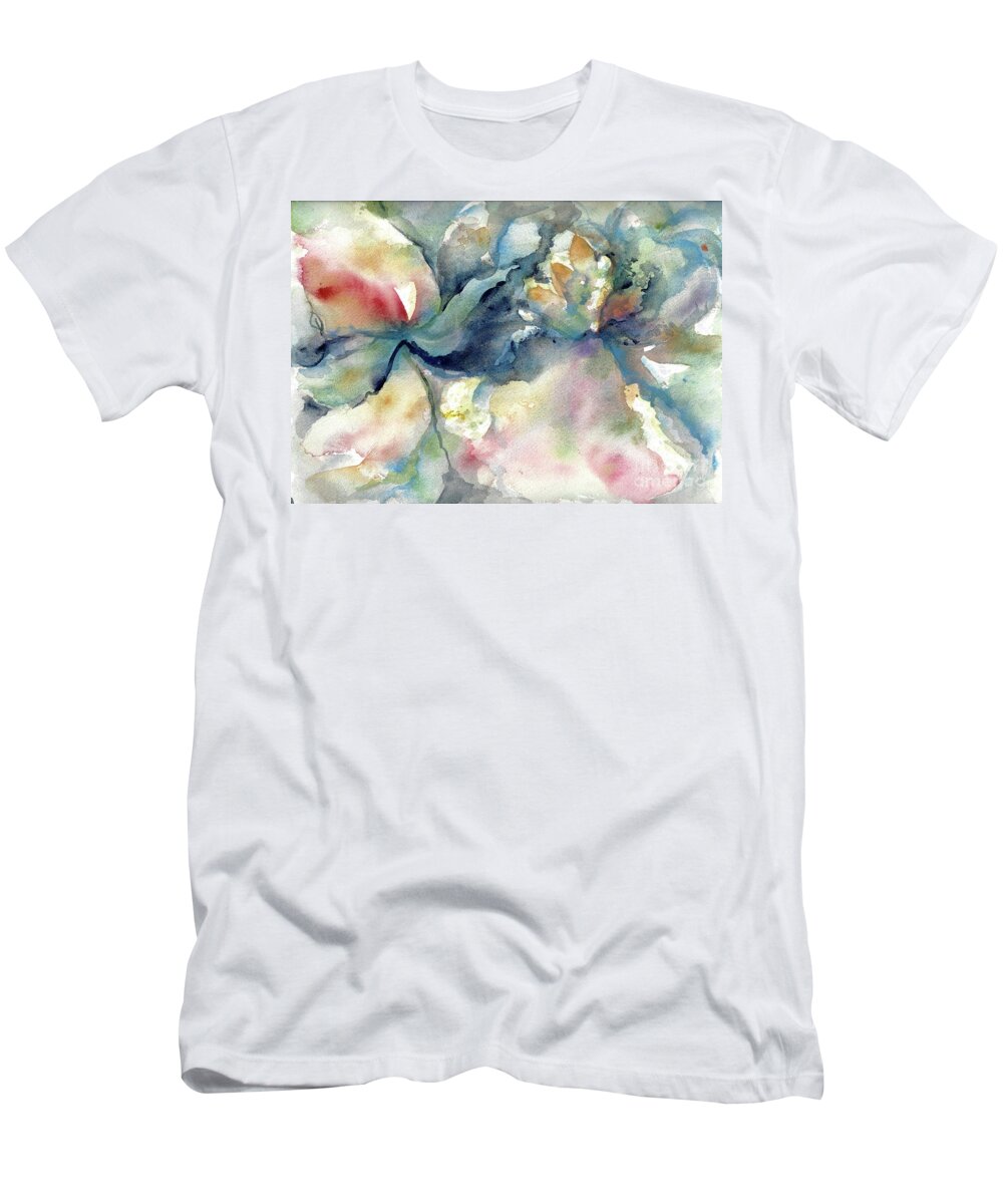 September Birthday T-Shirt featuring the painting Sapphire Bloom by Francelle Theriot