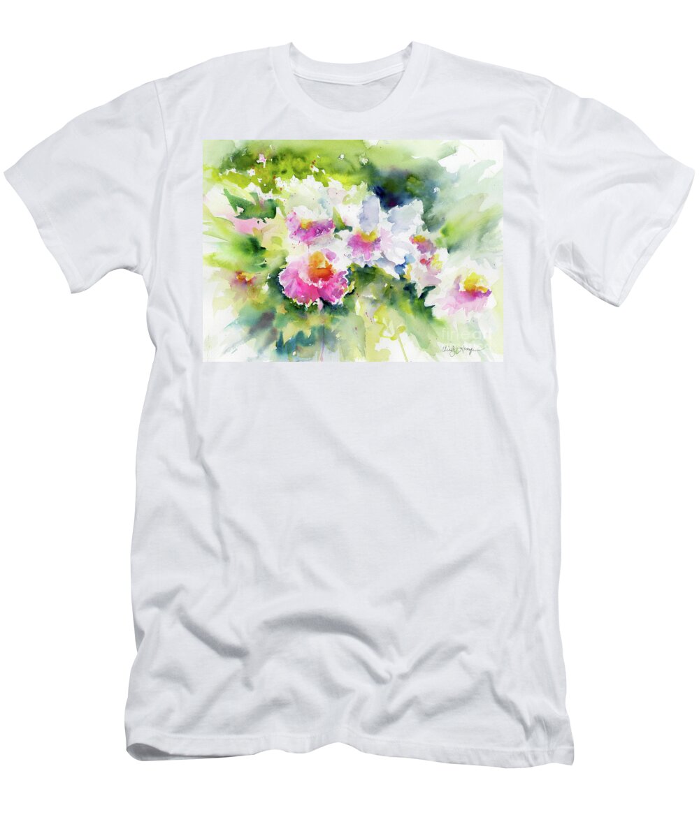Flowers T-Shirt featuring the painting Sarasota Orchids by Christy Lemp