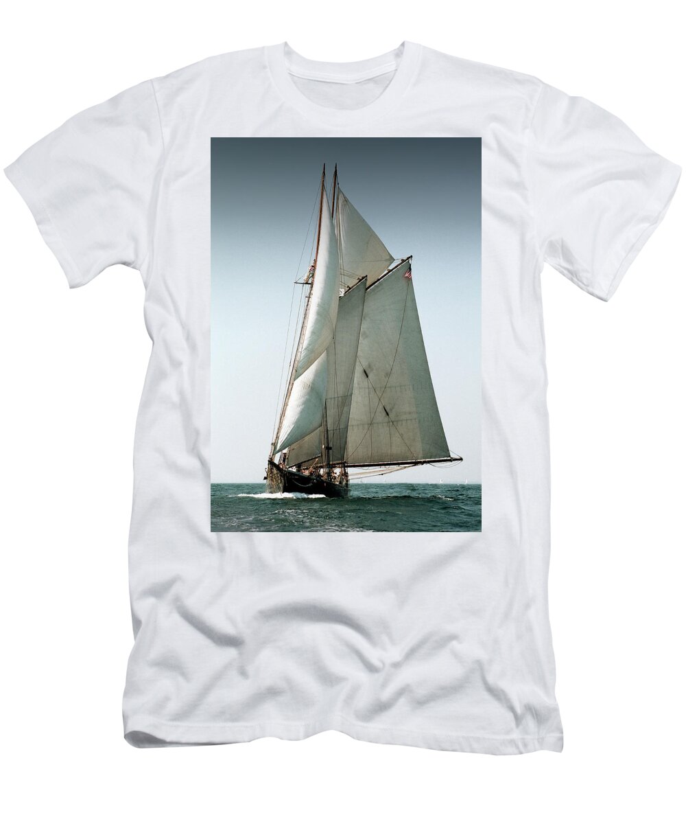 Windjammers T-Shirt featuring the photograph Schooner Ernestina by Fred LeBlanc