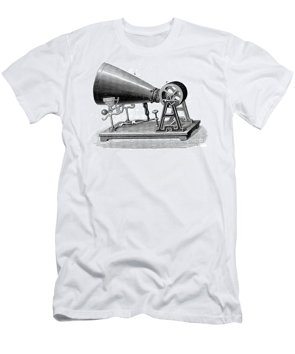 History T-Shirt featuring the photograph Scotts Phonautographe, Sound Recorder by Wellcome Images