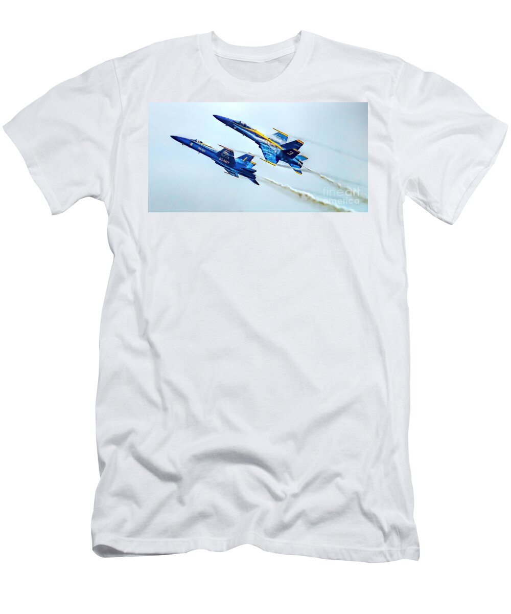 Air T-Shirt featuring the photograph Screaming Blue Angles by Nick Zelinsky Jr