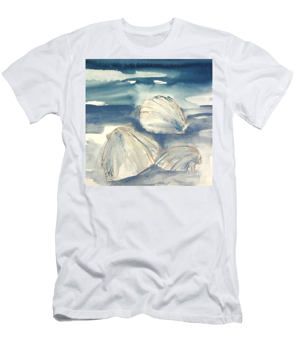 Original Watercolors T-Shirt featuring the painting Sea Scallop 1 by Chris Paschke