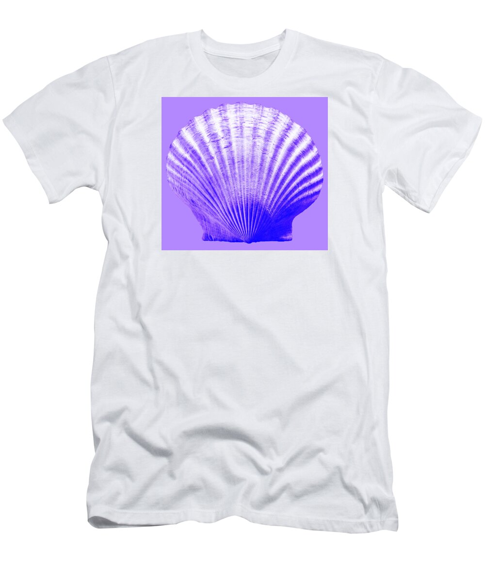 Sea T-Shirt featuring the photograph Sea Shell-purple by WAZgriffin Digital