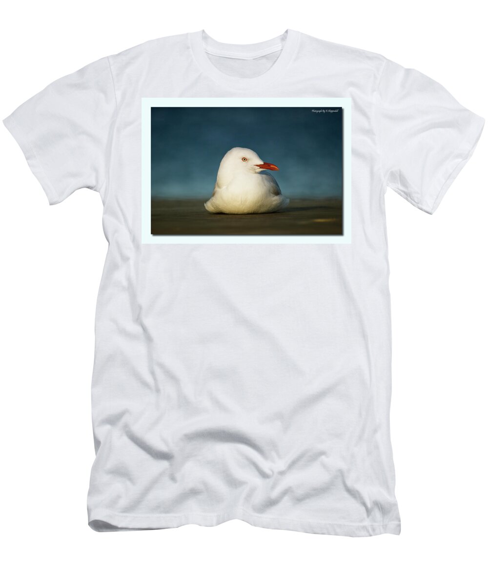Seagulls T-Shirt featuring the digital art Seagull Portrait 0021 by Kevin Chippindall