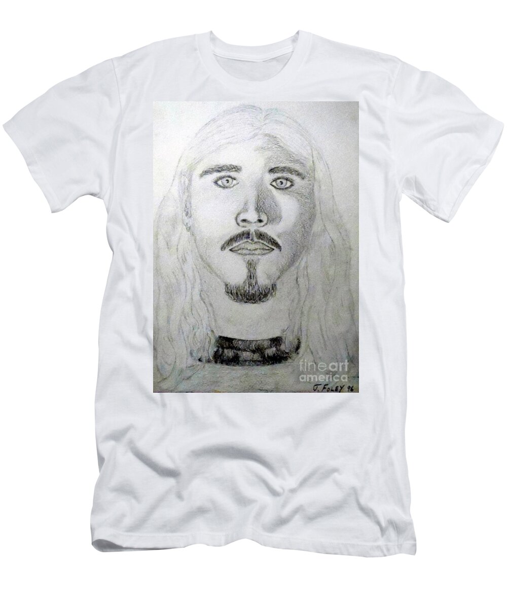 Self-portrait T-Shirt featuring the painting Self-Portrait Drawing by Timothy Foley