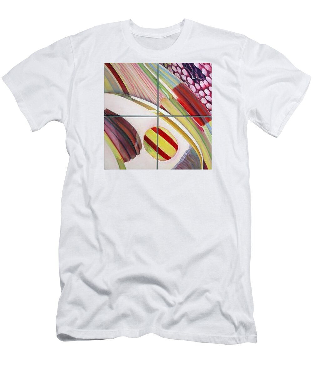 Abstract T-Shirt featuring the painting Sens by Muriel Dolemieux