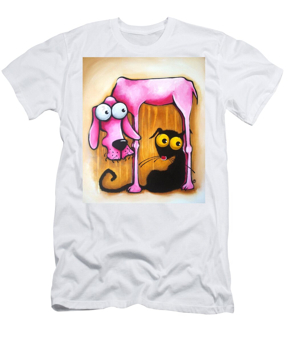 Stressie Cat T-Shirt featuring the painting Serendipity by Lucia Stewart