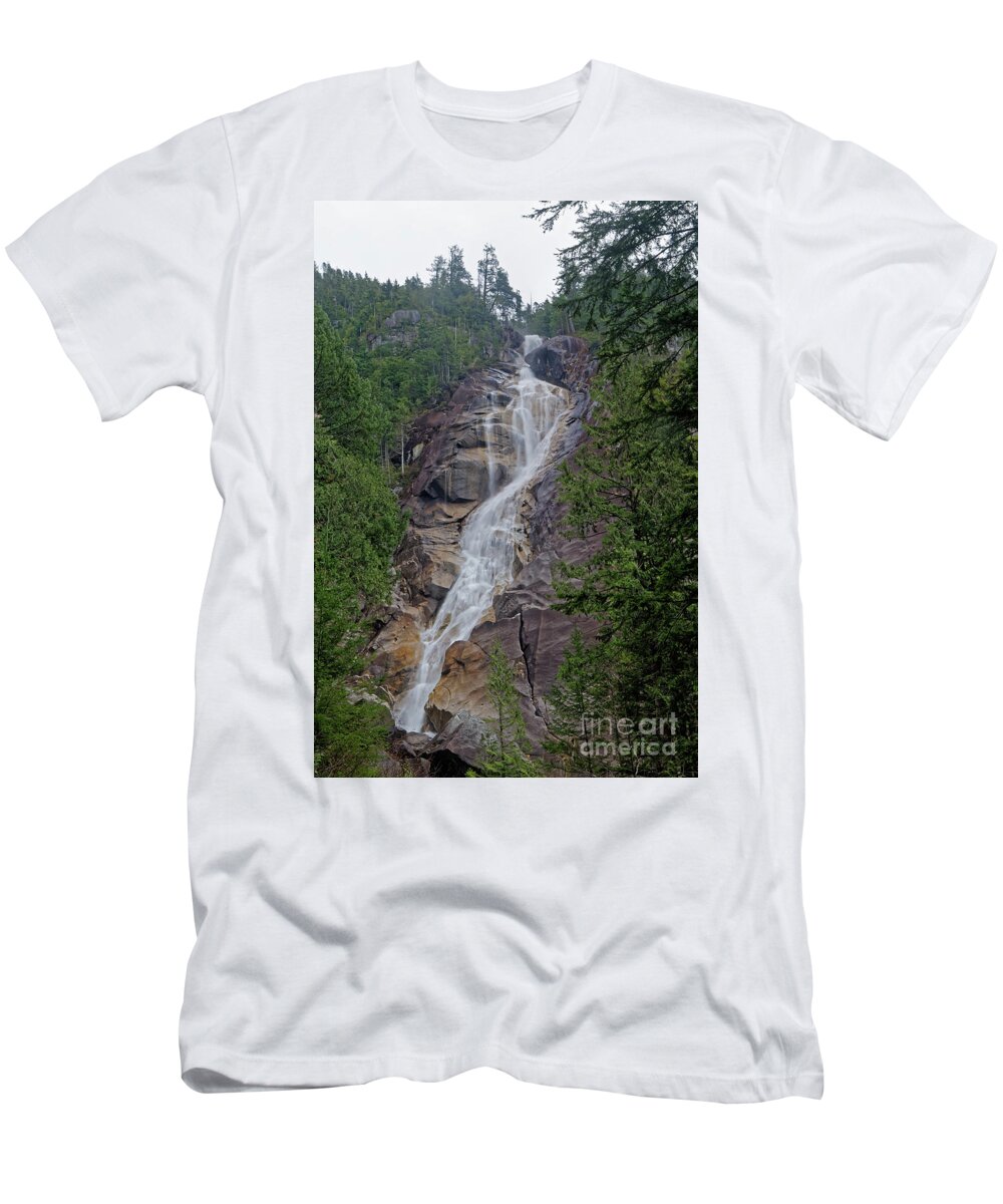 Waterfall T-Shirt featuring the photograph Shannon Falls in British Columbia by Natural Focal Point Photography