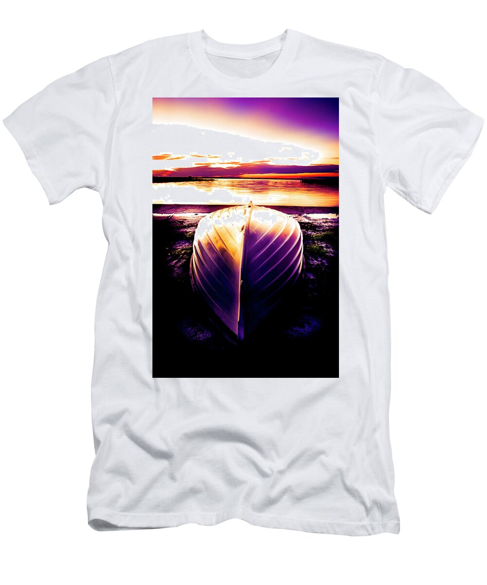 Boats T-Shirt featuring the photograph Shapes at Dawn by Debra and Dave Vanderlaan