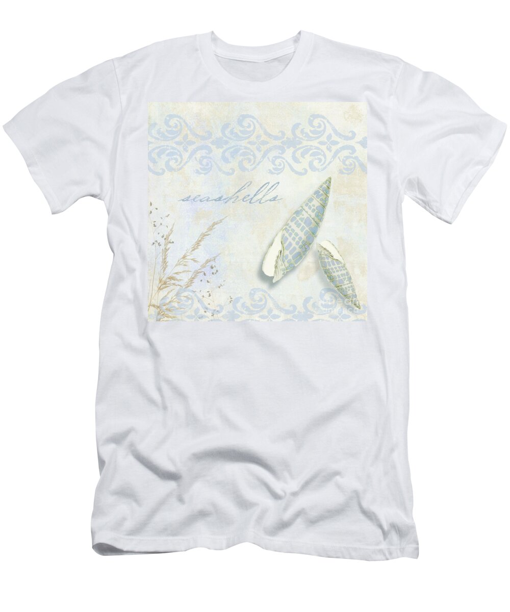 Seashells T-Shirt featuring the painting She Sells Seashells II by Mindy Sommers