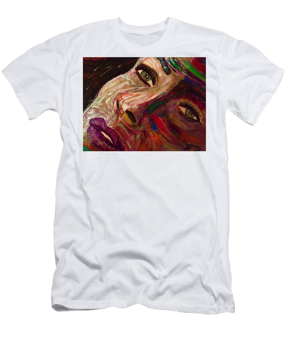 Landscape T-Shirt featuring the painting She Waits by Deborah Stanley