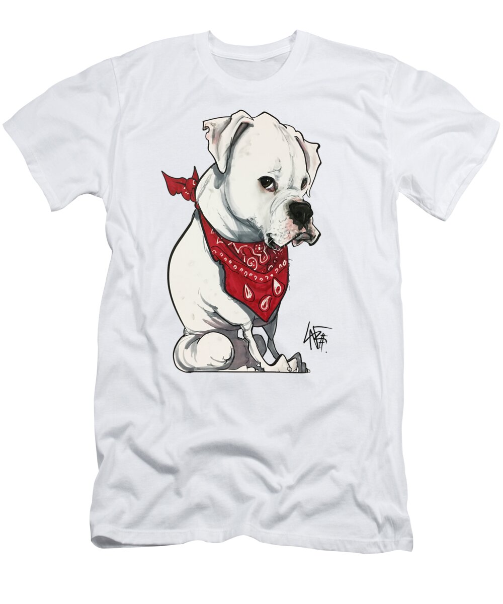 Shea T-Shirt featuring the drawing Shea 7-1503 by Canine Caricatures By John LaFree