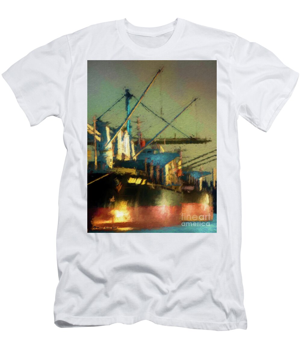 Marvin Saptes T-Shirt featuring the digital art Ships by Marvin Spates