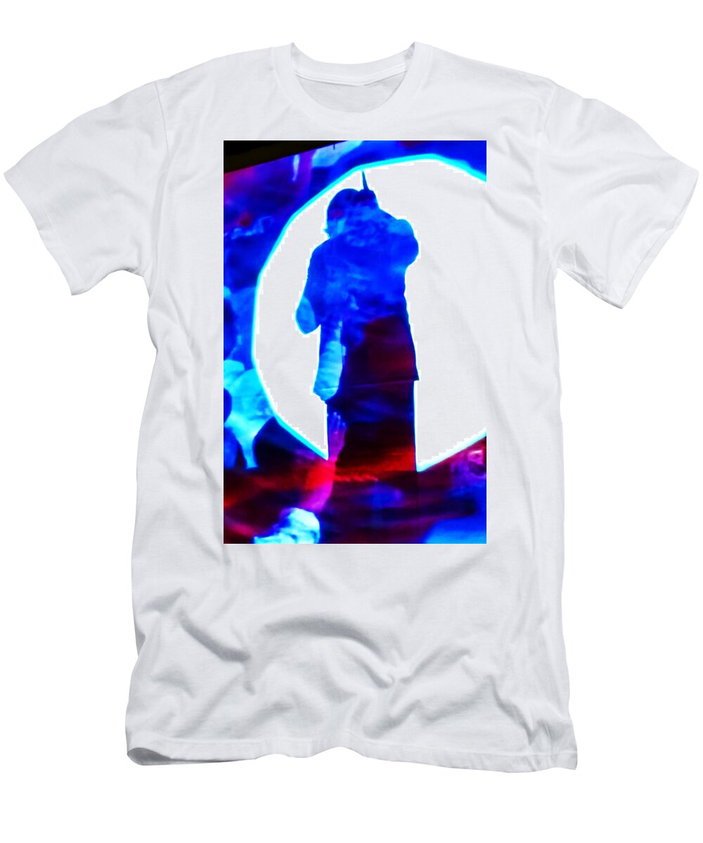 Monty Jackson In Concert T-Shirt featuring the photograph Sillouette in Blue by Jeff Kurtz