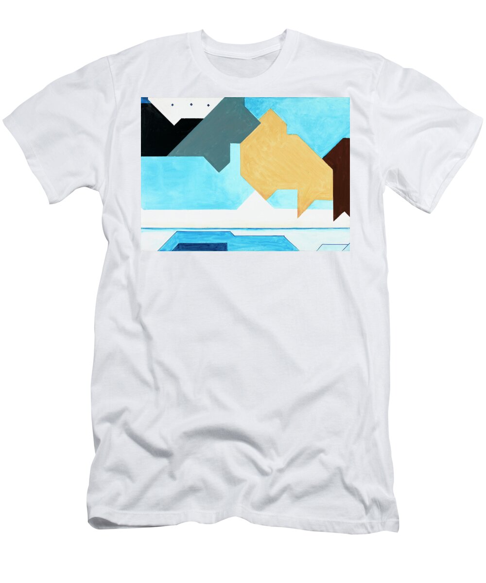 Abstract T-Shirt featuring the painting Sinfonia del cielo e del mare - Part 2 by Willy Wiedmann