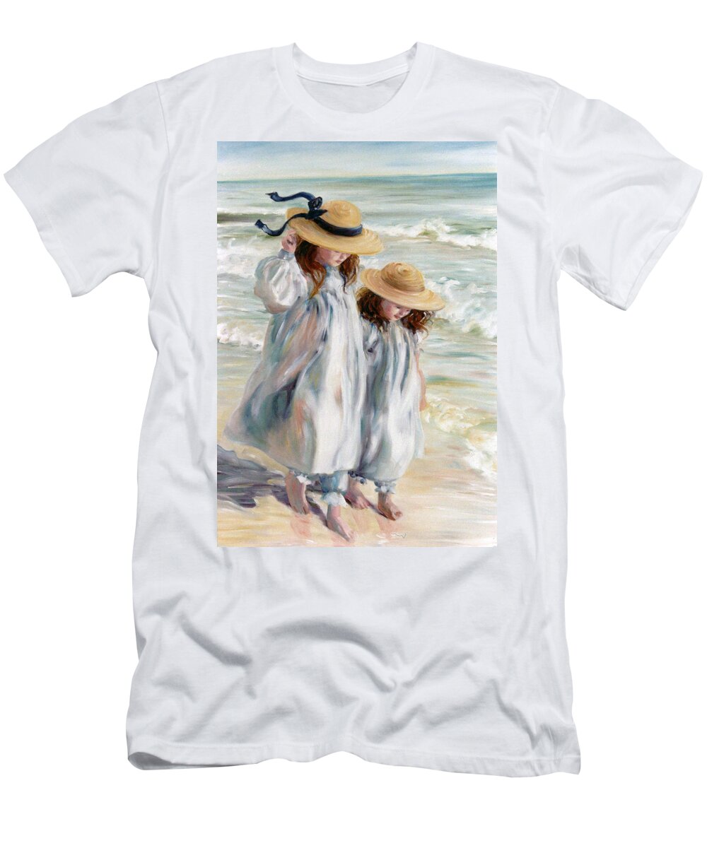 Sunhat T-Shirt featuring the painting Sisters in Sunhats by Marie Witte