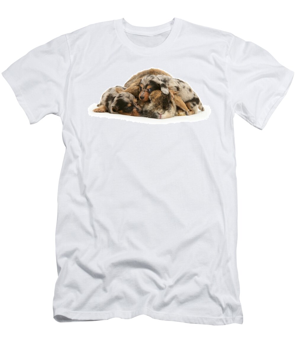 Dwarf Lop T-Shirt featuring the photograph Sleep in Camouflage by Warren Photographic