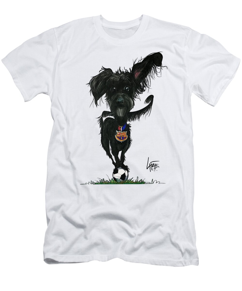 Dog Portrait T-Shirt featuring the drawing Smith 3444 by John LaFree