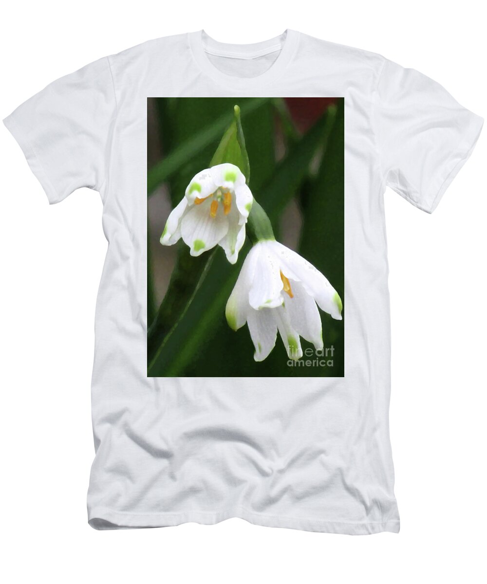 Snowdrops T-Shirt featuring the photograph Snowdrops #4 by Kim Tran