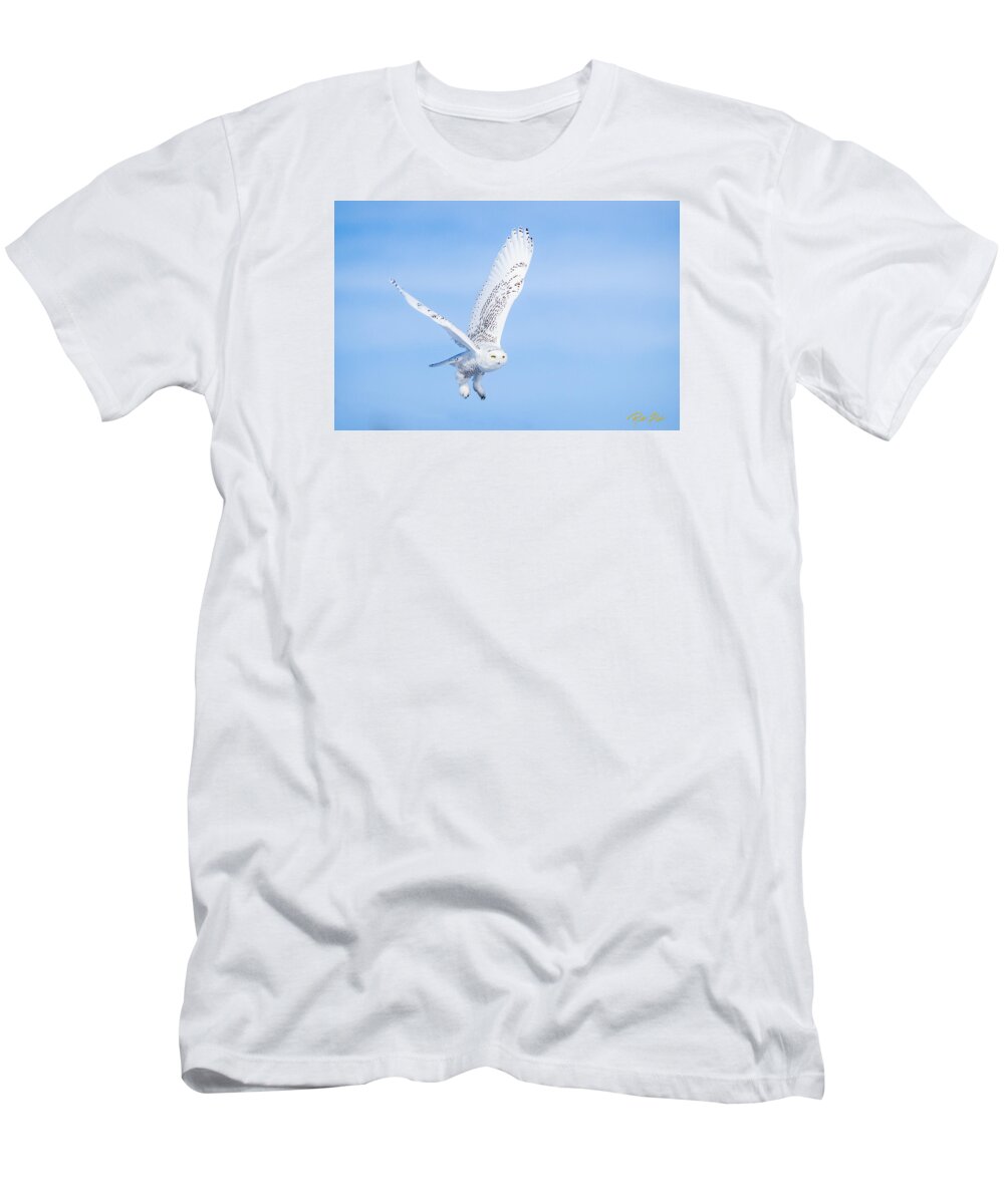 Animals T-Shirt featuring the photograph Snowy Owls Soaring by Rikk Flohr